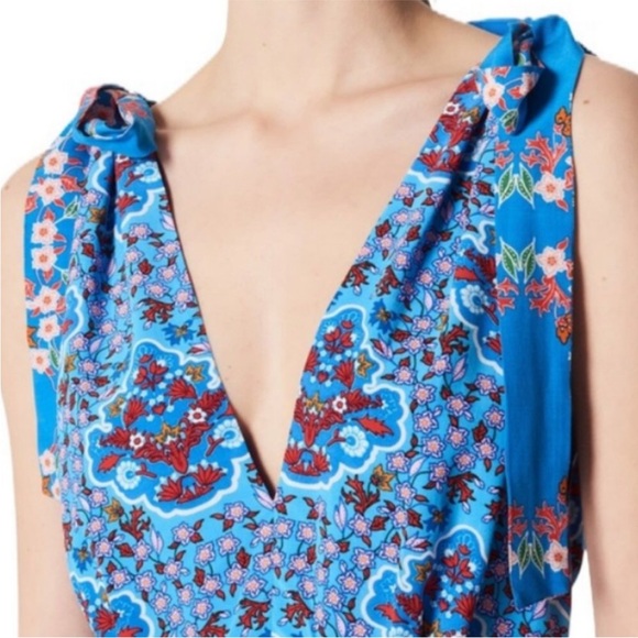 Sandro Plunging Floral Print Slit Dress - Picture 4 of 8
